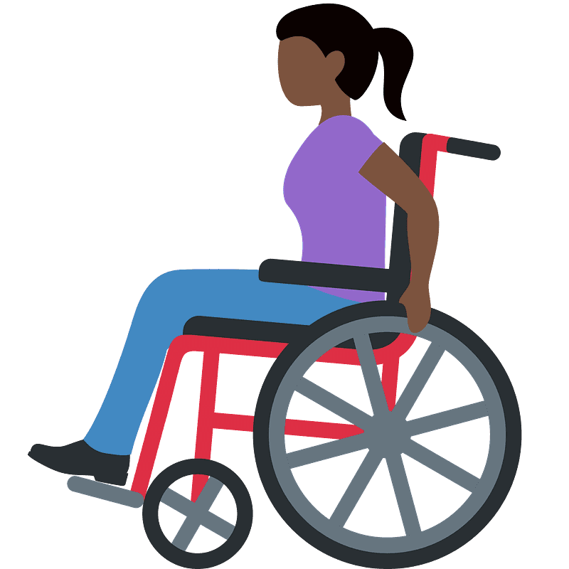 Peau foncée femme en fauteuil roulant manuel 