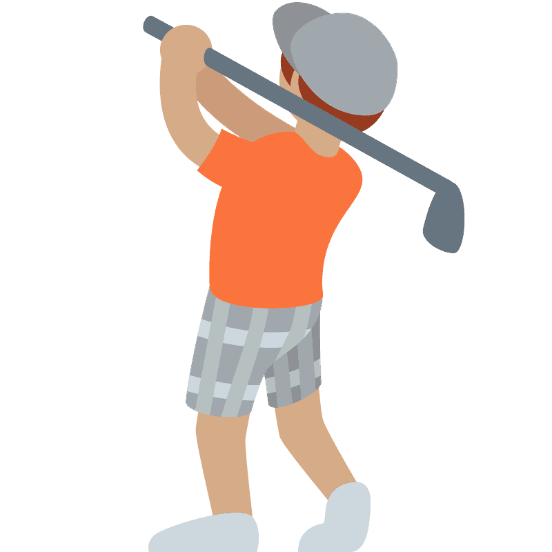 Person golfing