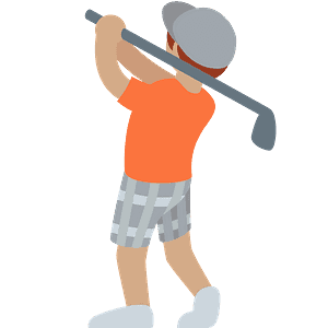 Person golfing