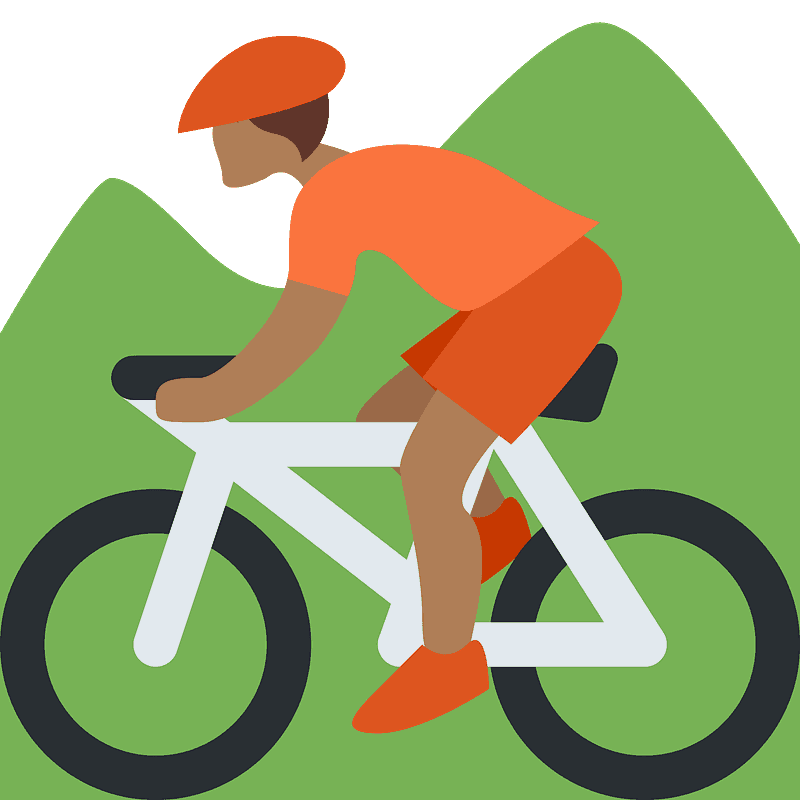 Person mountain biking