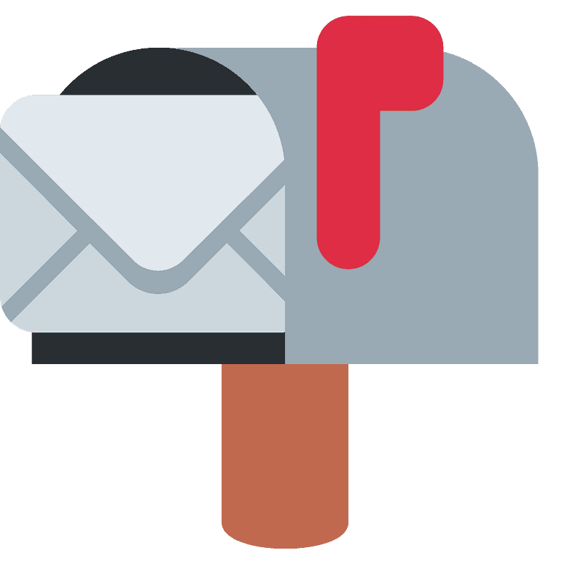 Open mailbox with raised flag