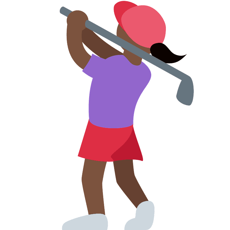 Woman golfing