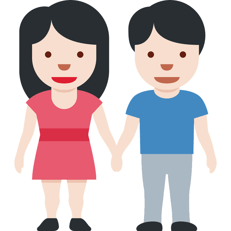 하얀 피부 손을 잡고 있는 남녀