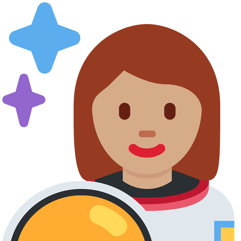 Warna kulit sedang antariksawan wanita