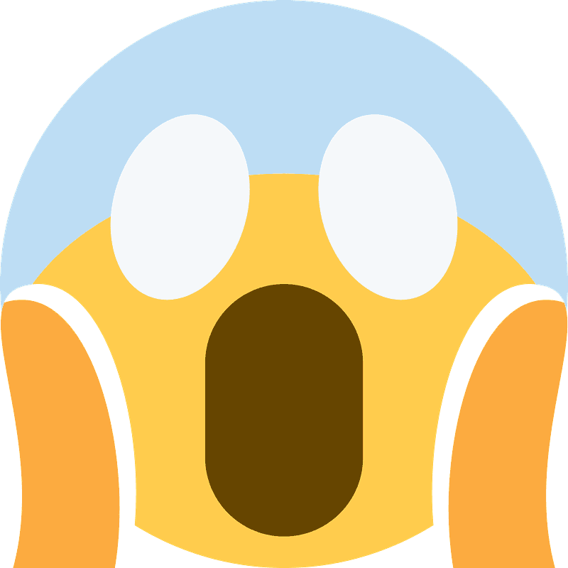 Face screaming in fear