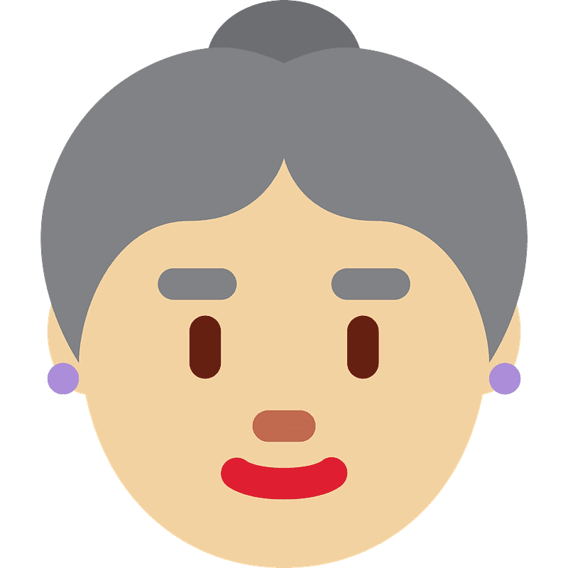 연한 갈색 피부 할머니