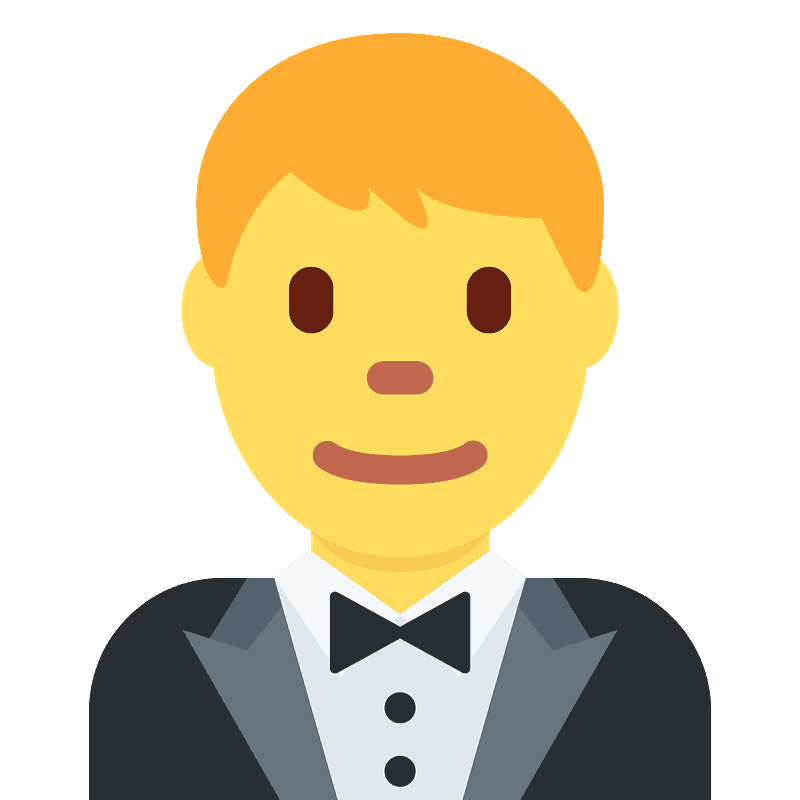 濃い肌色 タキシードの男性