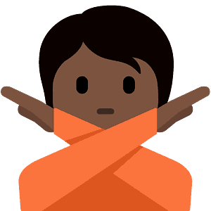 Person gesturing NO