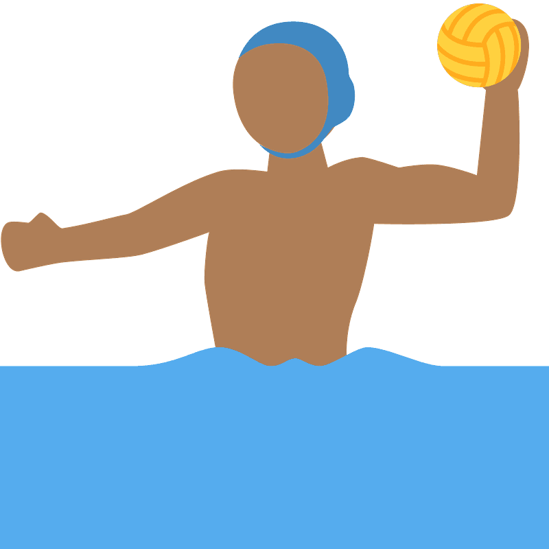 Очень темный тон кожи женщина играет в водное поло