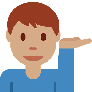 Man tipping hand