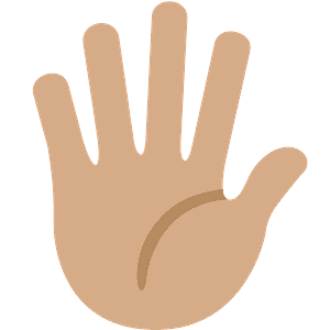 Hand with fingers splayed