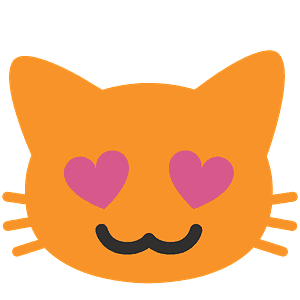 Smiling cat with heart-eyes