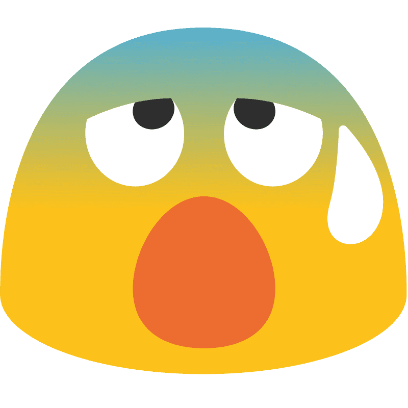 Anxious face with sweat