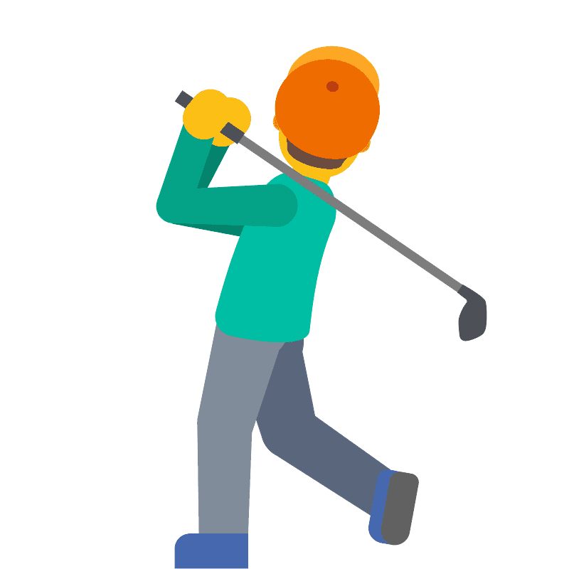 Person golfing