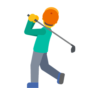Person golfing