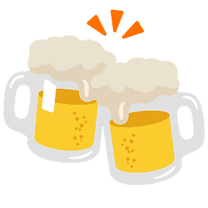Clinking beer mugs