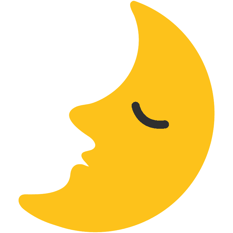 First quarter moon face