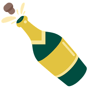 Bottle with popping cork