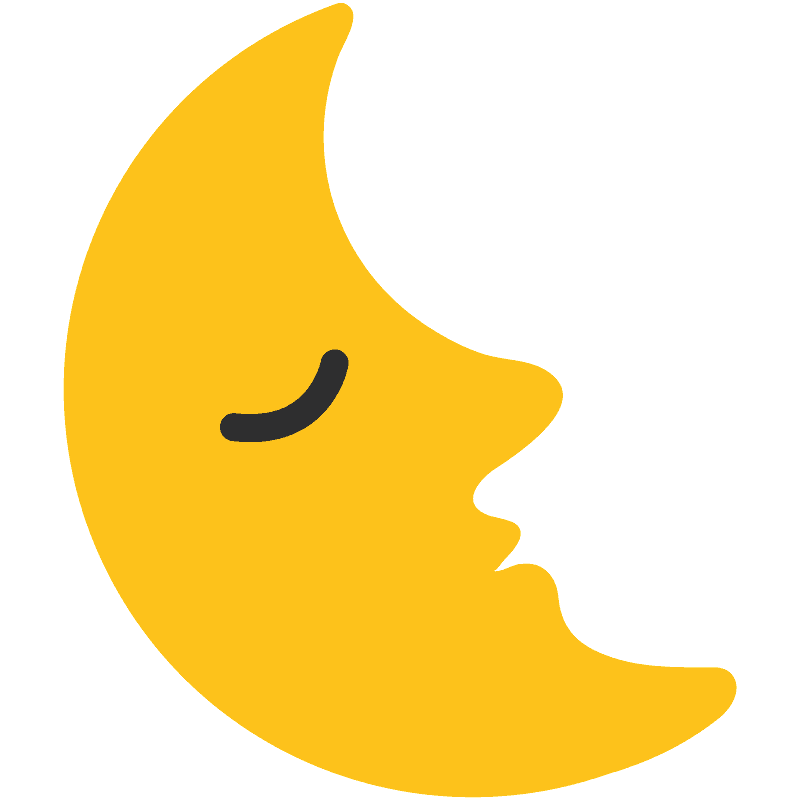 Last quarter moon face