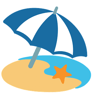 Beach with umbrella