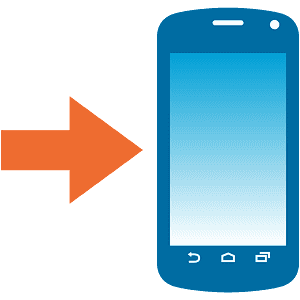 Mobile phone with arrow