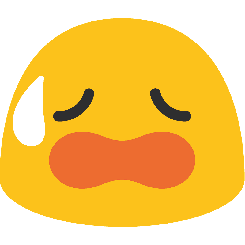 Sad but relieved face