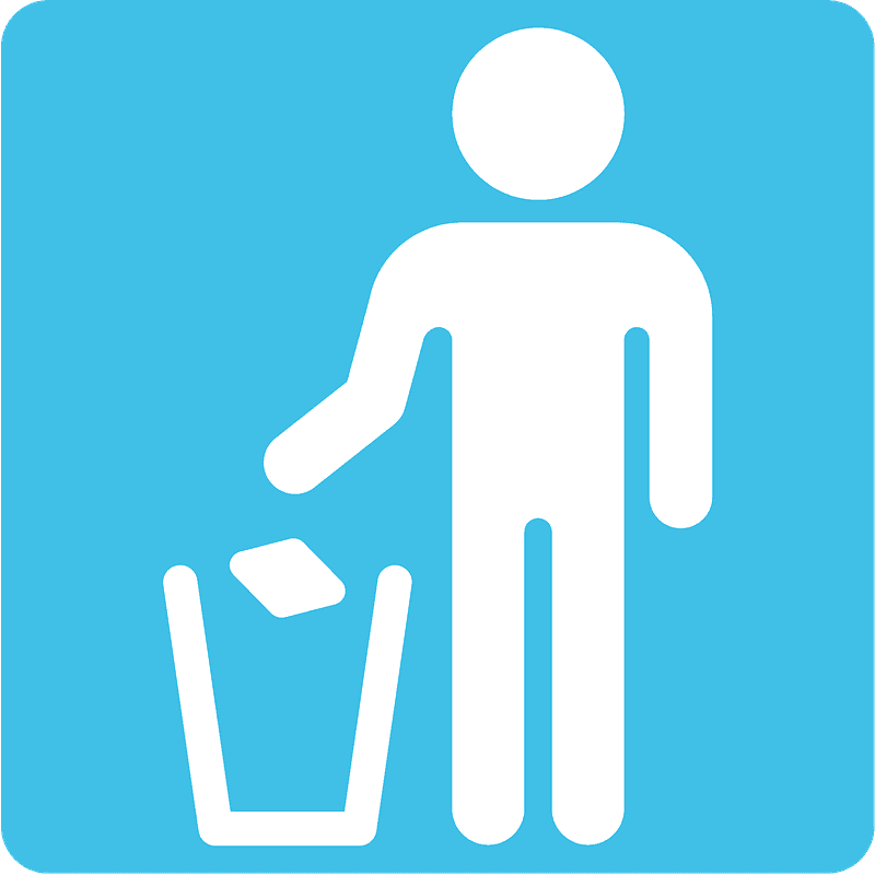 Litter in bin sign