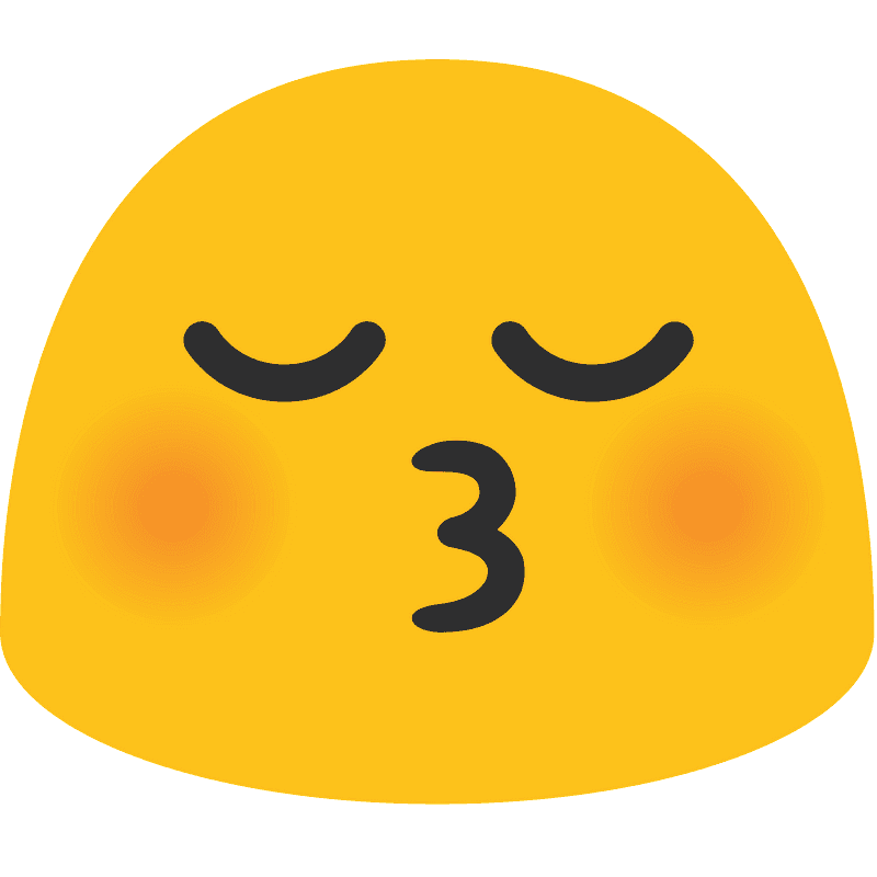 Kissing face with closed eyes