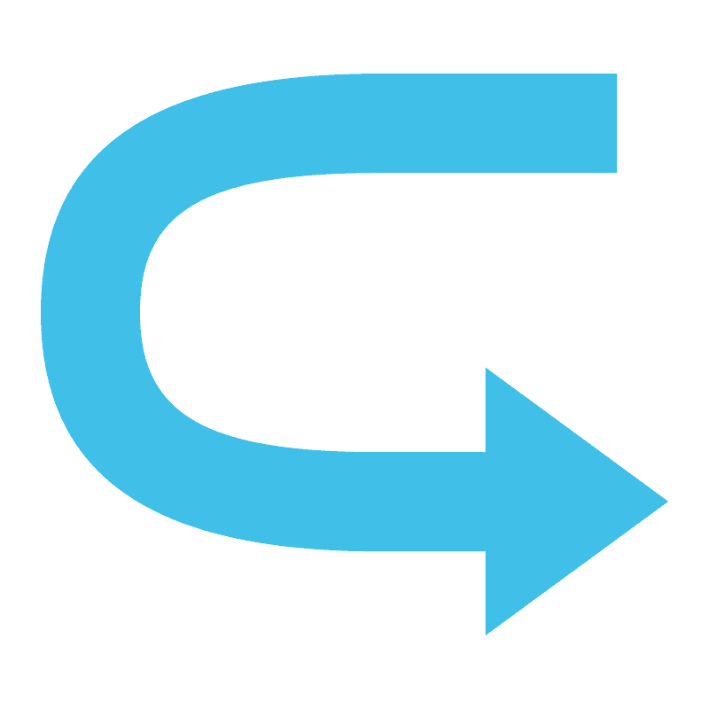Left arrow curving right