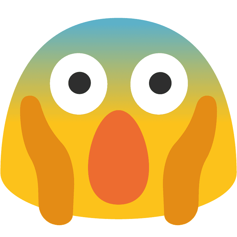 Face screaming in fear