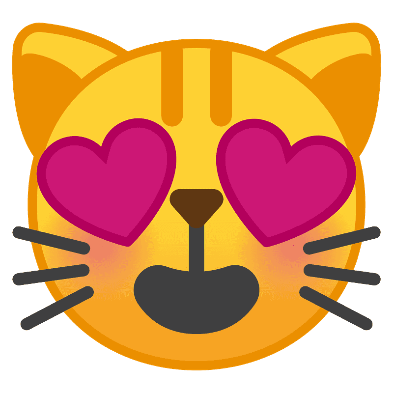目がハートの猫