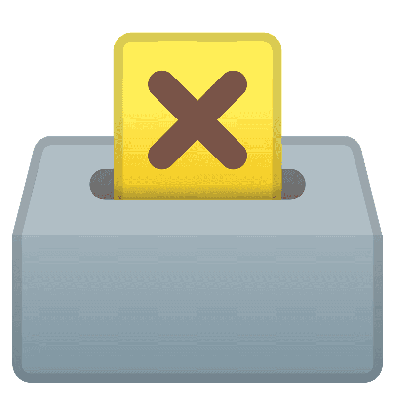 Ballot box with ballot