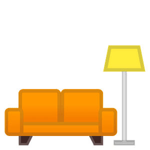 Couch and lamp