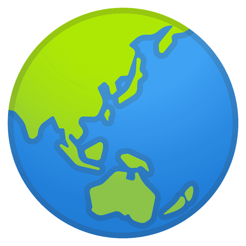 Globe showing Asia-Australia