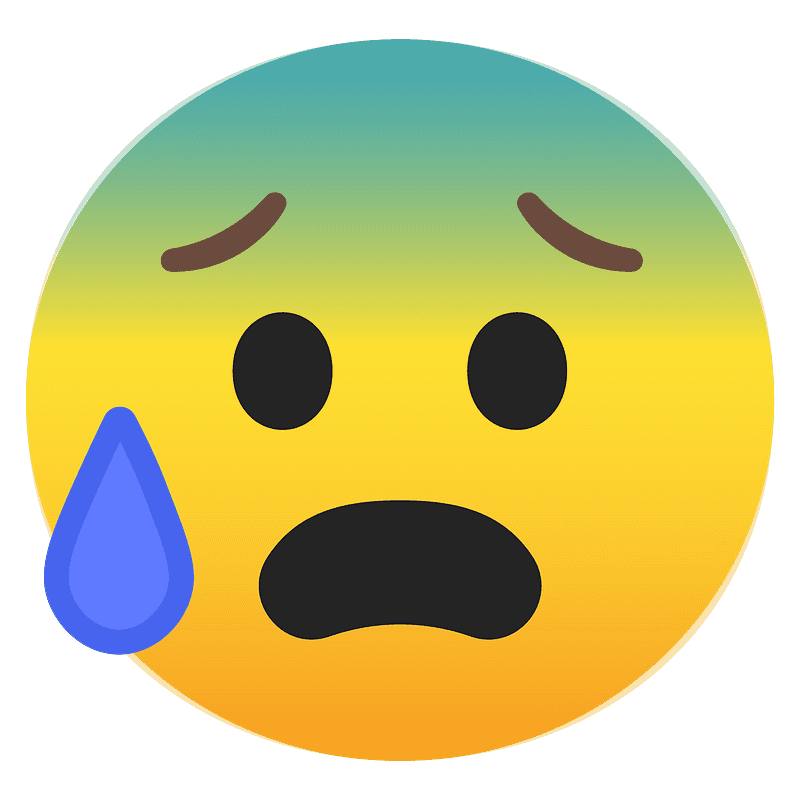 Anxious face with sweat