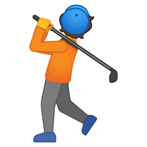 Person golfing