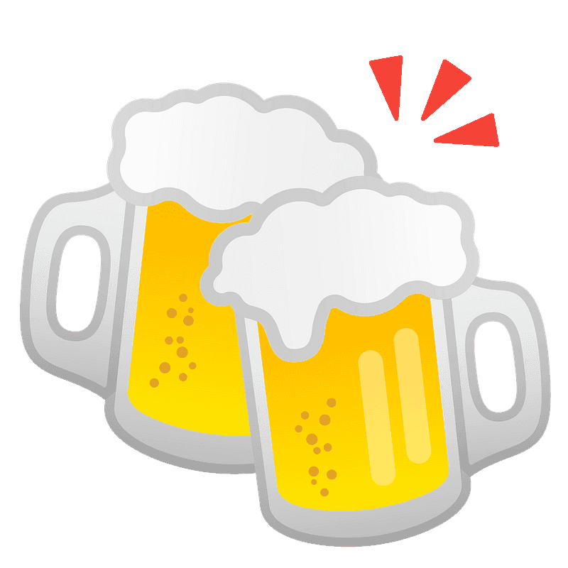 Clinking beer mugs