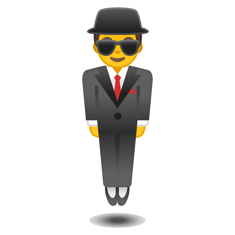 Person in suit levitating