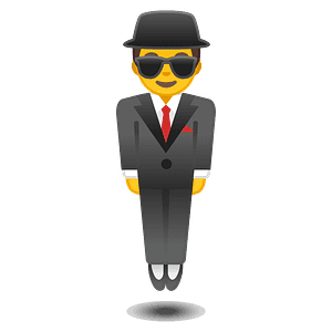 Person in suit levitating