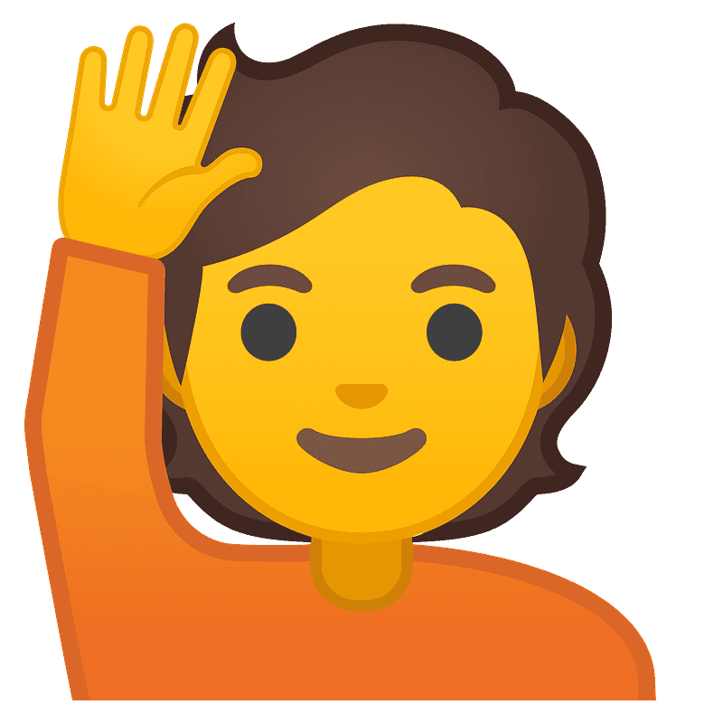 Person raising hand