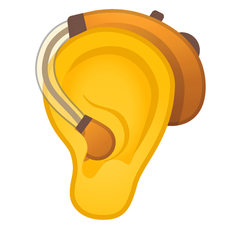 Ear with hearing aid