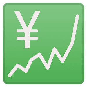 Stigande diagram med yen