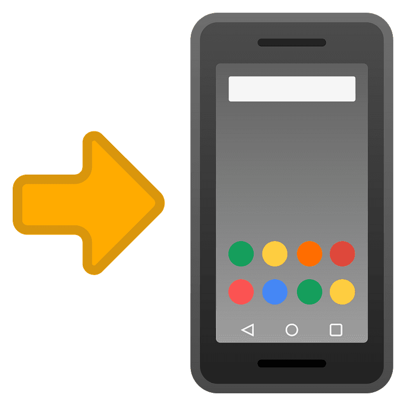 Mobile phone with arrow