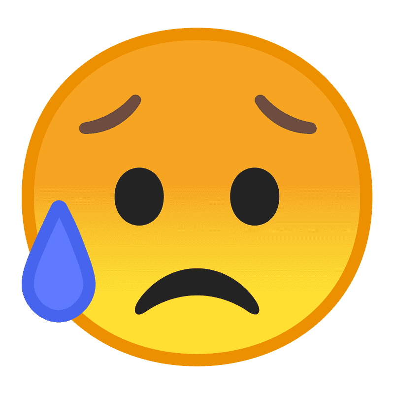 Sad but relieved face