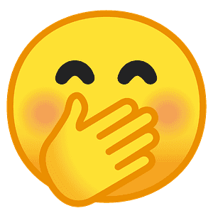 Face with hand over mouth