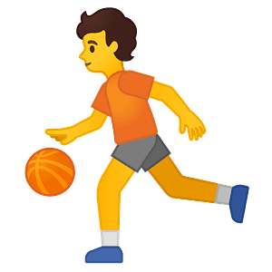 Person bouncing ball