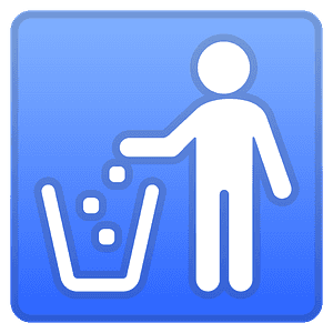 Litter in bin sign