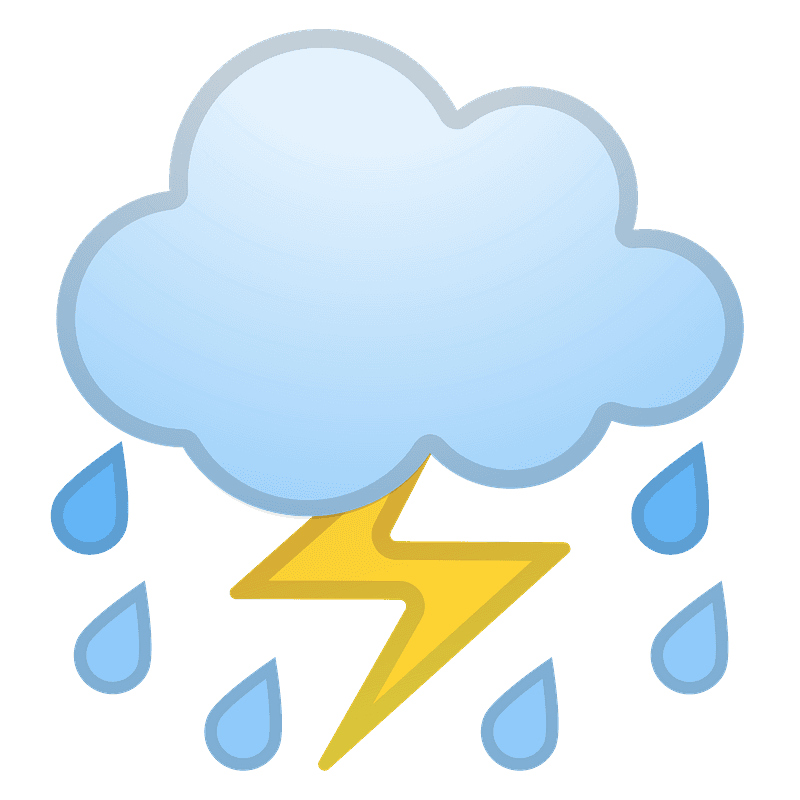 Cloud with lightning and rain