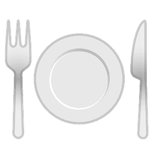 Fork and knife with plate