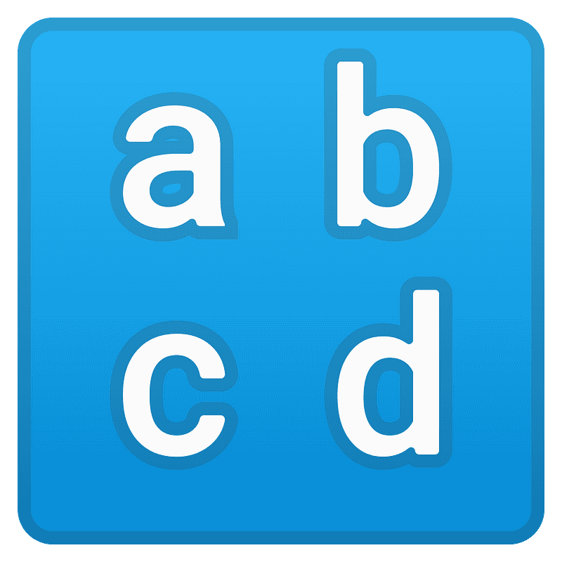Input latin lowercase